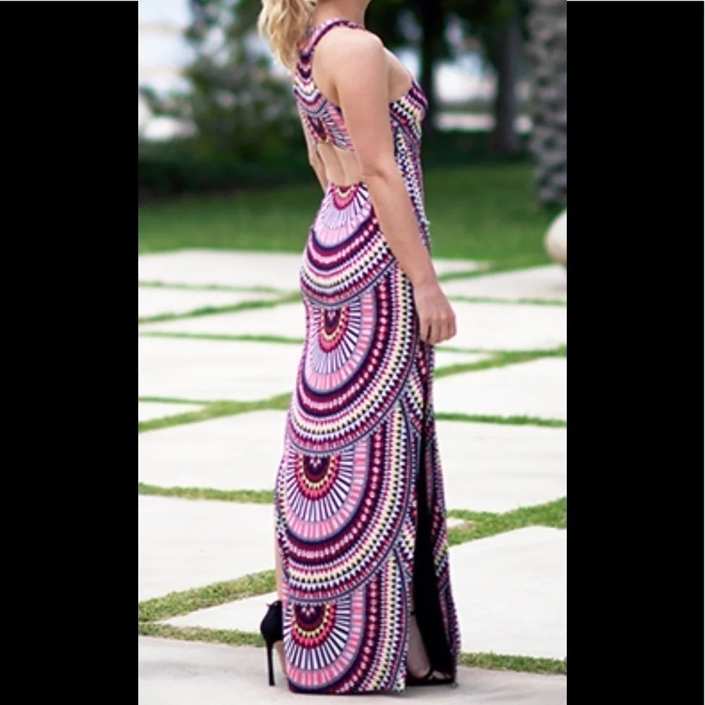 Mara Hoffman El Munro Navy Column Maxi Dress